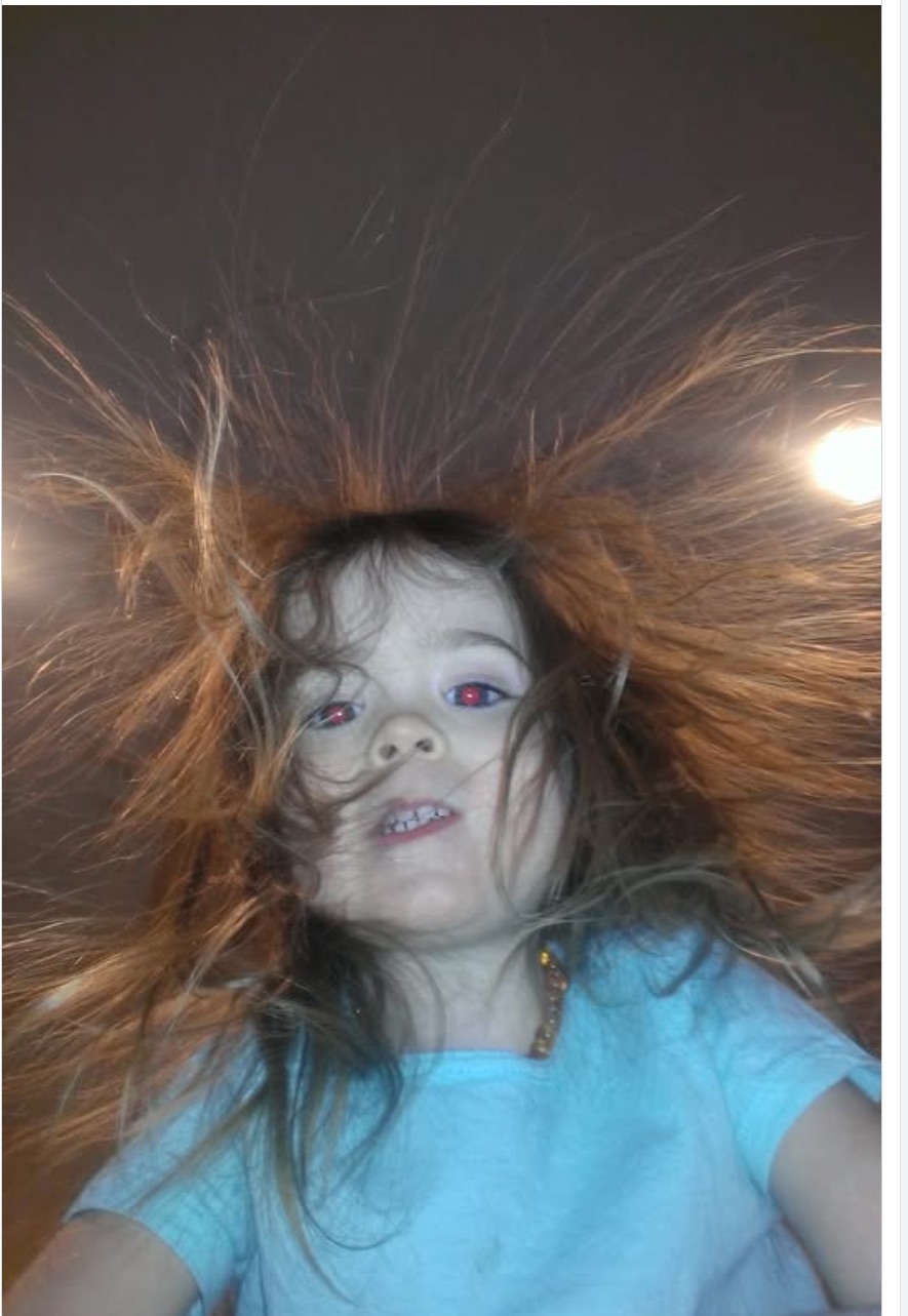 Correspondent Nora inside the static storm