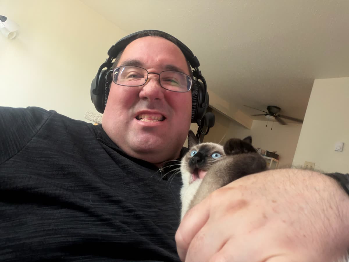 Bean mid-yowl during a live interview